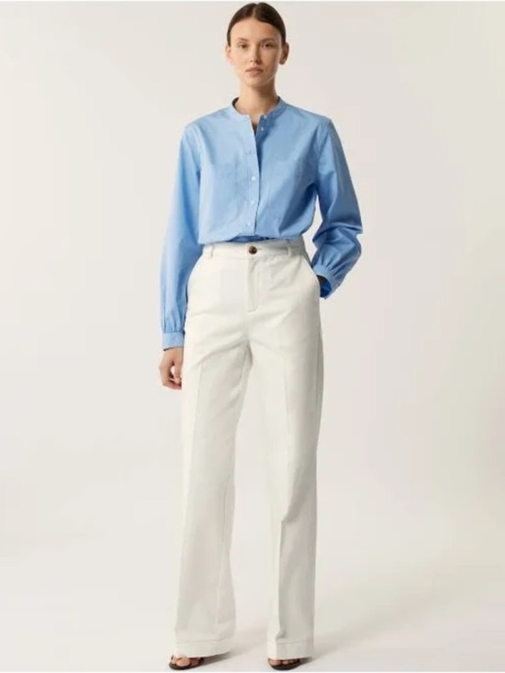 Soeur Paris California Jean in Chalk Off White Trouser Wide Leg Jeans FR 36 US 4